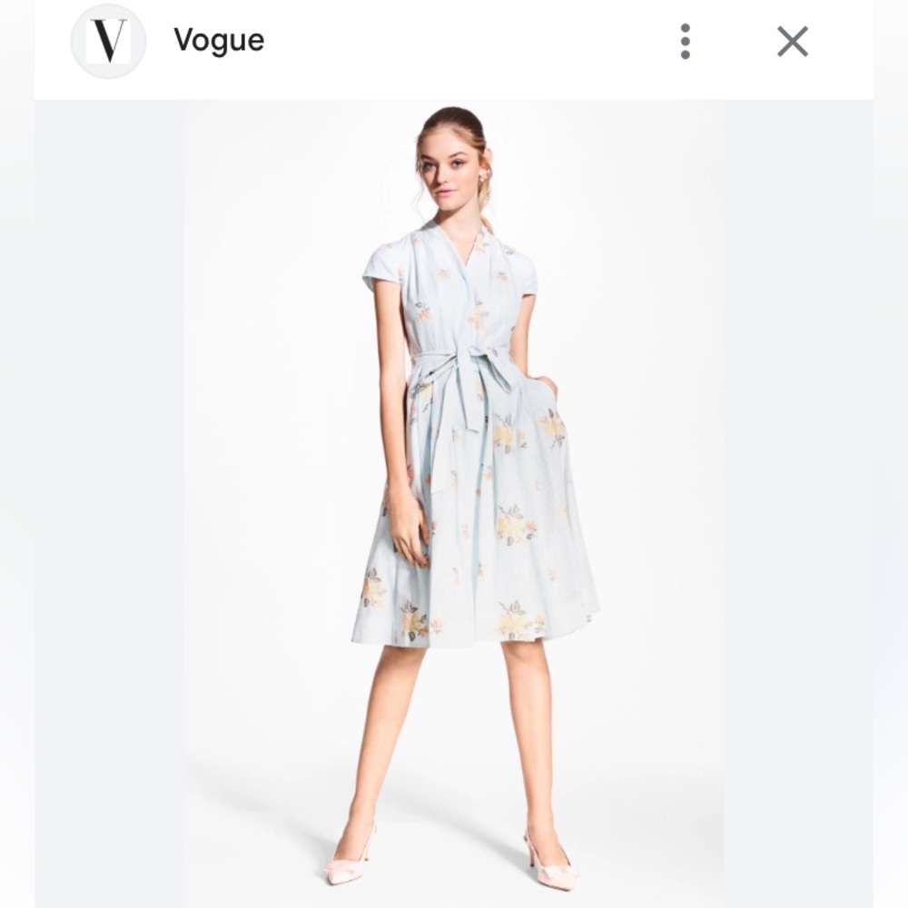 Brooks Brothers Floral Tie Waist Dress
